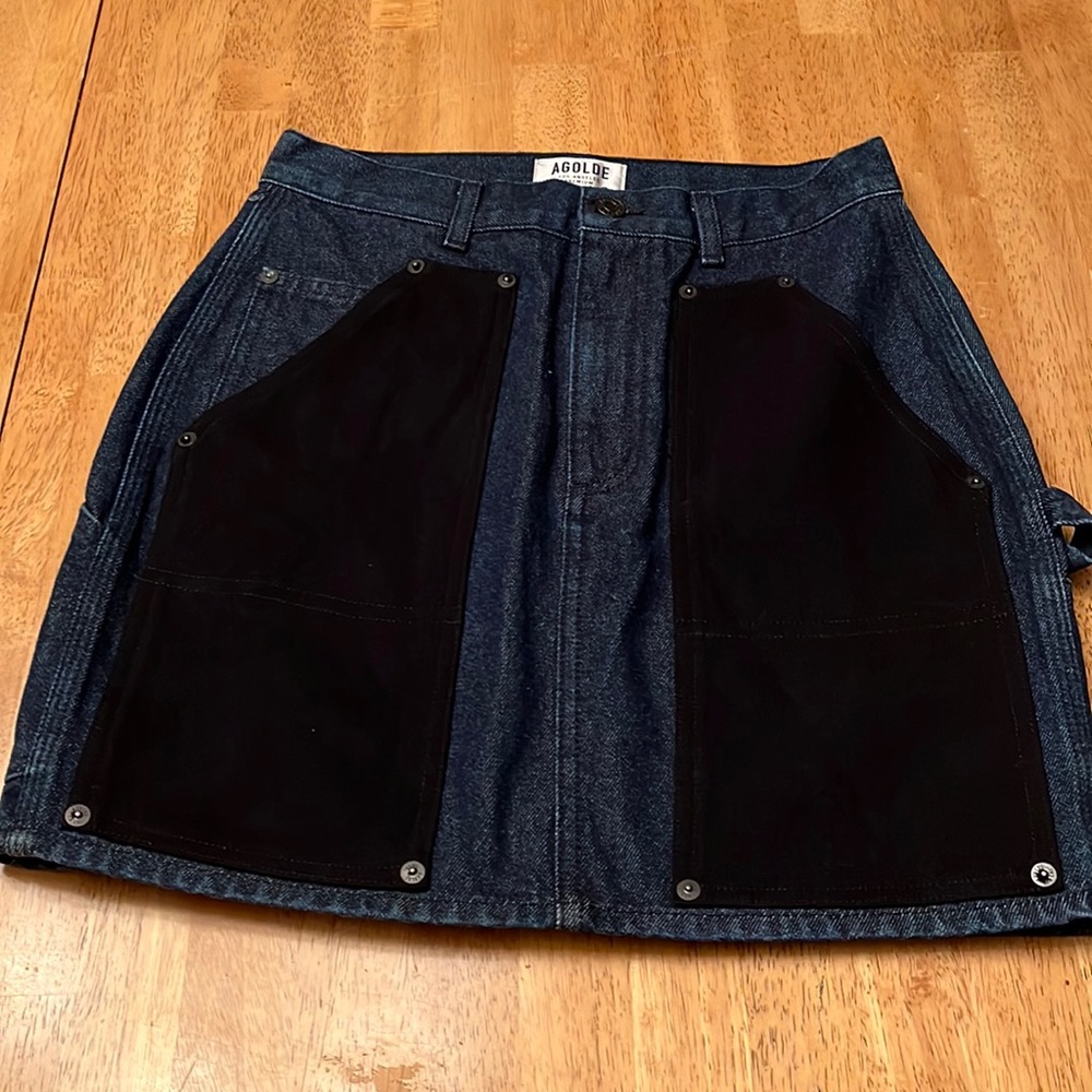 New AGOLDE dark denim black skirt 27